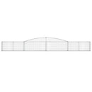 vidaXL 2 db íves horganyzott vas gabion kosár 400x30x40/60 cm