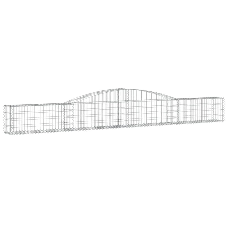 vidaXL 4 db íves horganyzott vas gabion kosár 400x30x40/60 cm
