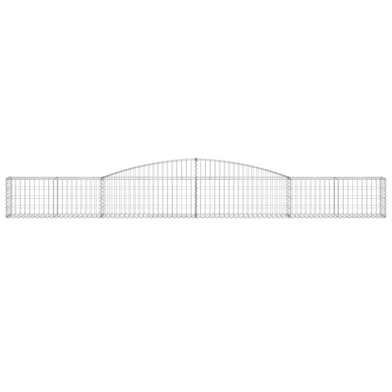 vidaXL 4 db íves horganyzott vas gabion kosár 400x30x40/60 cm