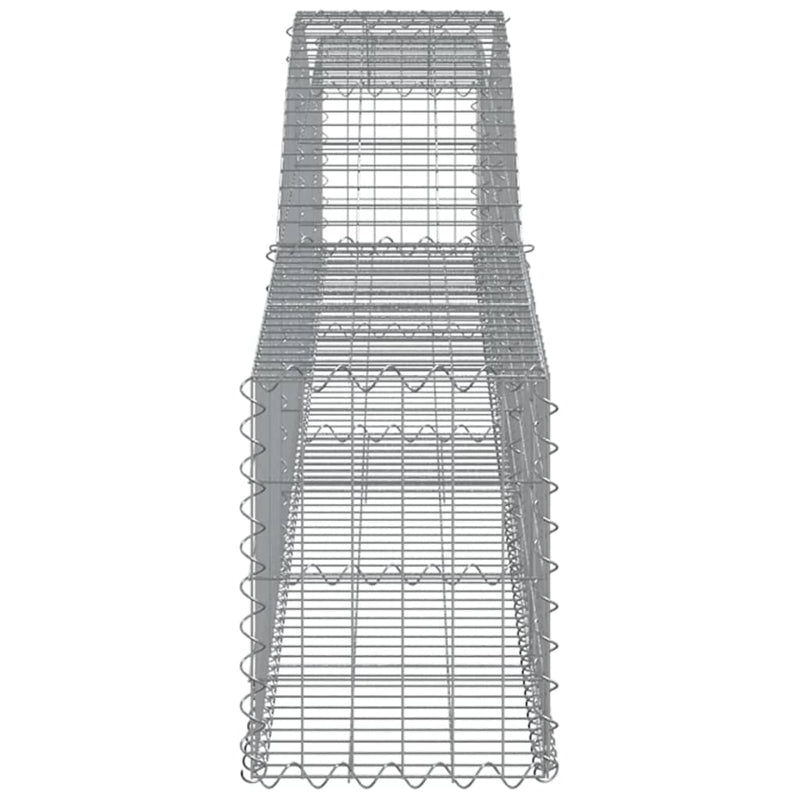 vidaXL 4 db íves horganyzott vas gabion kosár 400x30x40/60 cm