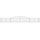 vidaXL 6 db íves horganyzott vas gabion kosár 400x30x40/60 cm