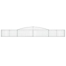 vidaXL 15 db íves horganyzott vas gabion kosár 400x30x40/60 cm