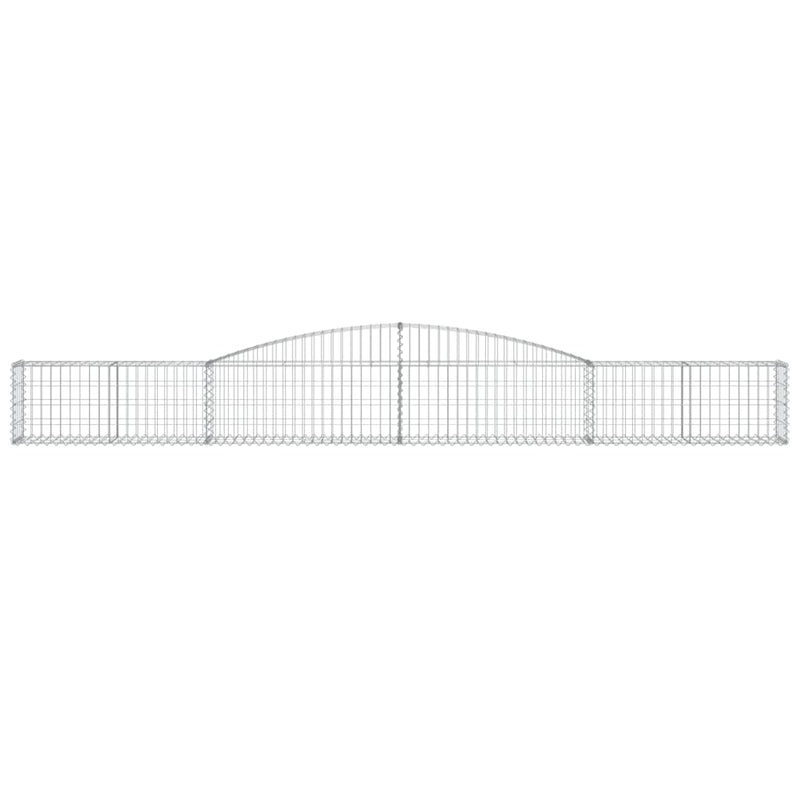 vidaXL 15 db íves horganyzott vas gabion kosár 400x30x40/60 cm