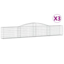 vidaXL 3 db íves horganyzott vas gabion kosár 400x30x60/80 cm