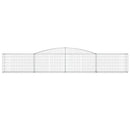 vidaXL 3 db íves horganyzott vas gabion kosár 400x30x60/80 cm