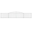 vidaXL 4 db íves horganyzott vas gabion kosár 400x30x60/80 cm