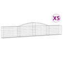 vidaXL 5 db íves horganyzott vas gabion kosár 400x30x60/80 cm