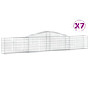 vidaXL 7 db íves horganyzott vas gabion kosár 400x30x60/80 cm