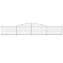 vidaXL 7 db íves horganyzott vas gabion kosár 400x30x60/80 cm