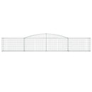 vidaXL 20 db íves horganyzott vas gabion kosár 400x30x60/80 cm