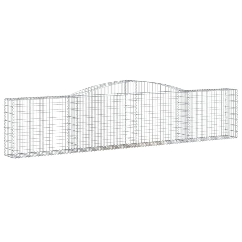 vidaXL 2 db íves horganyzott vas gabion kosár 400x30x80/100 cm