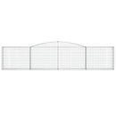 vidaXL 2 db íves horganyzott vas gabion kosár 400x30x80/100 cm