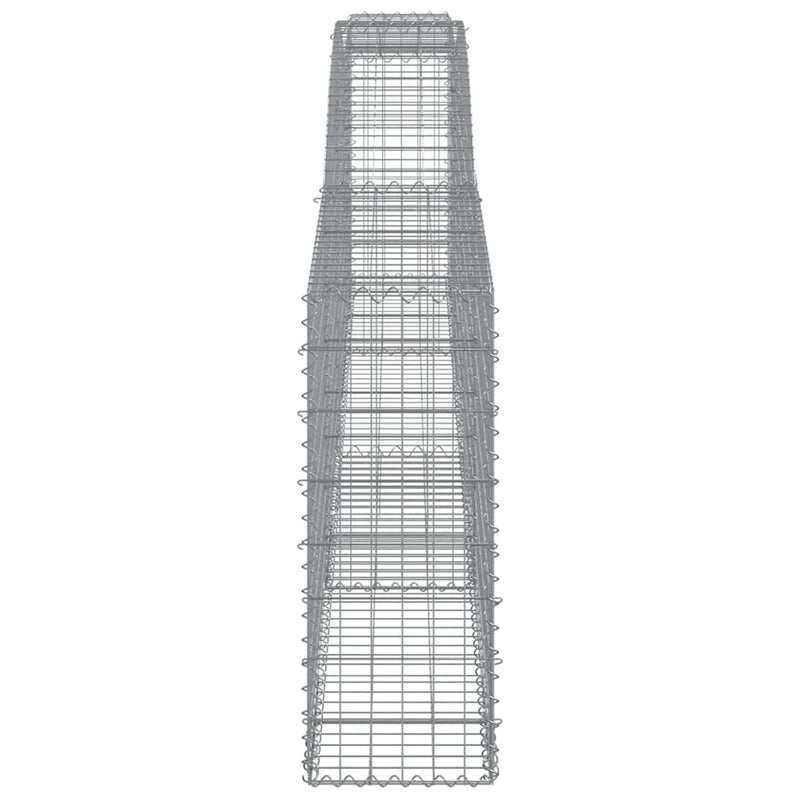 vidaXL 2 db íves horganyzott vas gabion kosár 400x30x80/100 cm