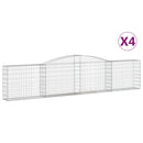 vidaXL 4 db íves horganyzott vas gabion kosár 400x30x80/100 cm