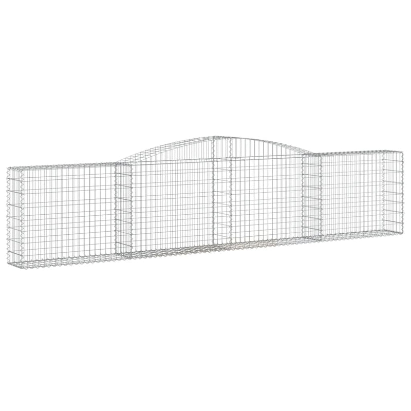 vidaXL 4 db íves horganyzott vas gabion kosár 400x30x80/100 cm