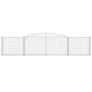 vidaXL 6 db íves horganyzott vas gabion kosár 400x30x80/100 cm