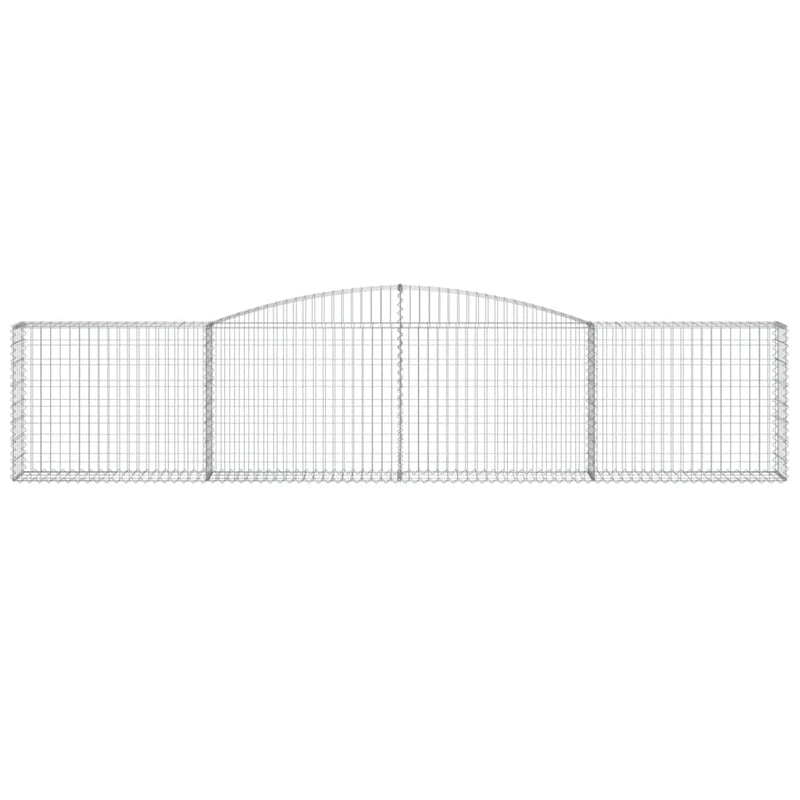 vidaXL 6 db íves horganyzott vas gabion kosár 400x30x80/100 cm