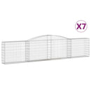 vidaXL 7 db íves horganyzott vas gabion kosár 400x30x80/100 cm