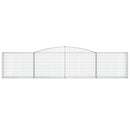 vidaXL 7 db íves horganyzott vas gabion kosár 400x30x80/100 cm