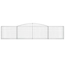 vidaXL 9 db íves horganyzott vas gabion kosár 400x30x80/100 cm