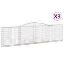 vidaXL 3 db íves horganyzott vas gabion kosár 400x30x100/120 cm