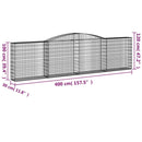 vidaXL 3 db íves horganyzott vas gabion kosár 400x30x100/120 cm