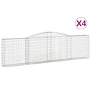 vidaXL 4 db íves horganyzott vas gabion kosár 400x30x100/120 cm