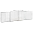 vidaXL 4 db íves horganyzott vas gabion kosár 400x30x100/120 cm