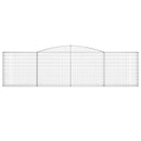 vidaXL 4 db íves horganyzott vas gabion kosár 400x30x100/120 cm