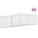 vidaXL 5 db íves horganyzott vas gabion kosár 400x30x100/120 cm
