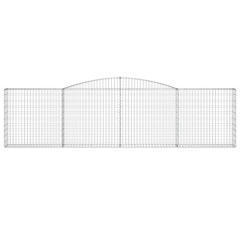 vidaXL 6 db íves horganyzott vas gabion kosár 400x30x100/120 cm