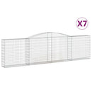 vidaXL 7 db íves horganyzott vas gabion kosár 400x30x100/120 cm