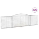 vidaXL 20 db íves horganyzott vas gabion kosár 400x30x100/120 cm