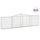 vidaXL 25 db íves horganyzott vas gabion kosár 400x30x100/120 cm