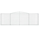 vidaXL 7 db íves horganyzott vas gabion kosár 400x30x120/140 cm