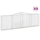 vidaXL 9 db íves horganyzott vas gabion kosár 400x30x120/140 cm