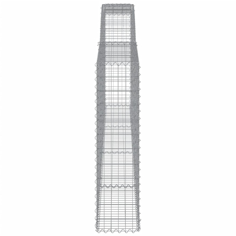 vidaXL 10 db íves horganyzott vas gabion kosár 400x30x120/140 cm
