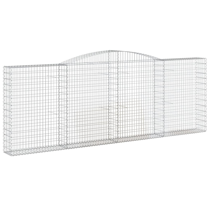 vidaXL 2 db íves horganyzott vas gabion kosár 400x30x140/160 cm