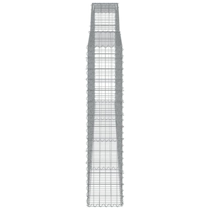 vidaXL 2 db íves horganyzott vas gabion kosár 400x30x140/160 cm