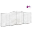 vidaXL 3 db íves horganyzott vas gabion kosár 400x30x140/160 cm
