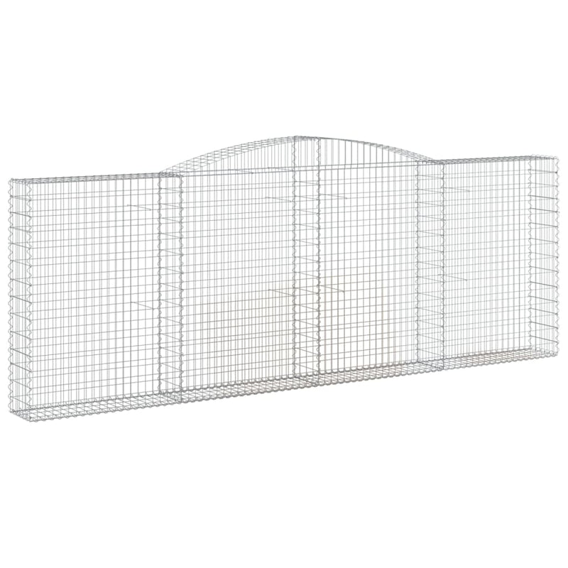vidaXL 4 db íves horganyzott vas gabion kosár 400x30x140/160 cm
