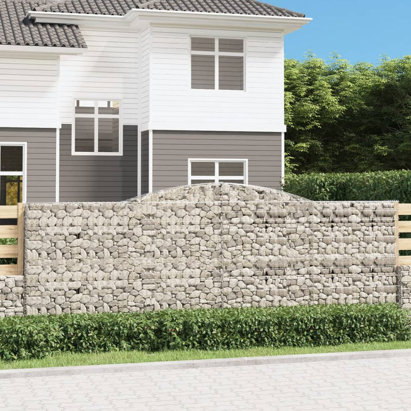 vidaXL 25 db íves horganyzott vas gabion kosár 400x30x140/160 cm