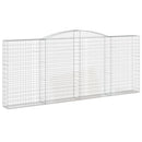 vidaXL 3 db íves horganyzott vas gabion kosár 400x30x160/180 cm