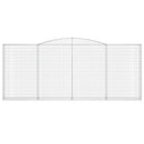 vidaXL 3 db íves horganyzott vas gabion kosár 400x30x160/180 cm