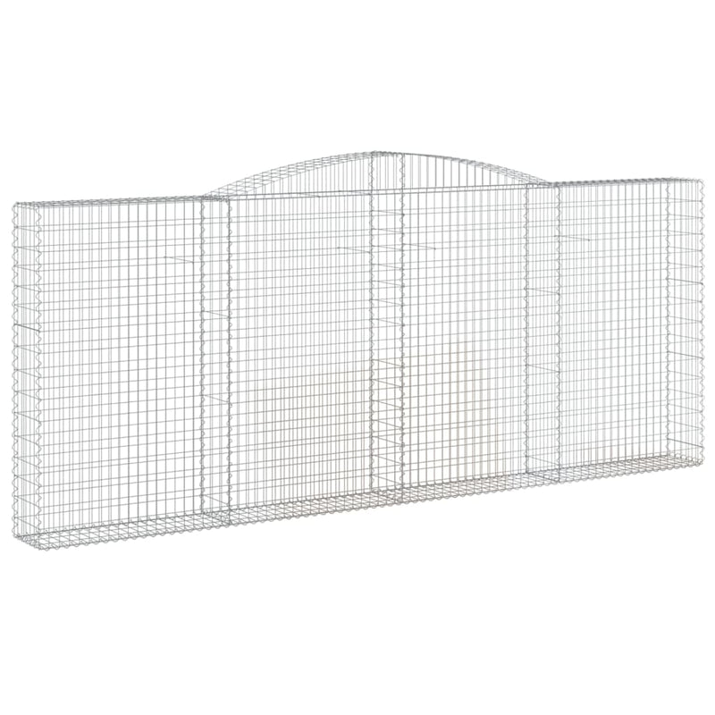 vidaXL 4 db íves horganyzott vas gabion kosár 400x30x160/180 cm