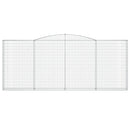 vidaXL 4 db íves horganyzott vas gabion kosár 400x30x160/180 cm