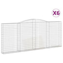 vidaXL 6 db íves horganyzott vas gabion kosár 400x30x160/180 cm