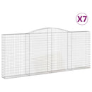vidaXL 7 db íves horganyzott vas gabion kosár 400x30x160/180 cm