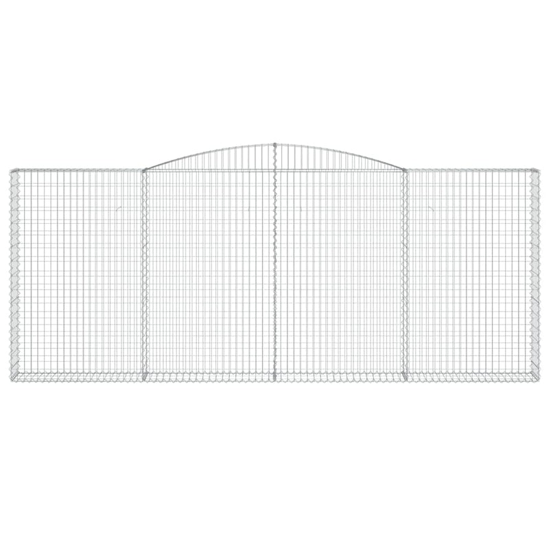 vidaXL 7 db íves horganyzott vas gabion kosár 400x30x160/180 cm