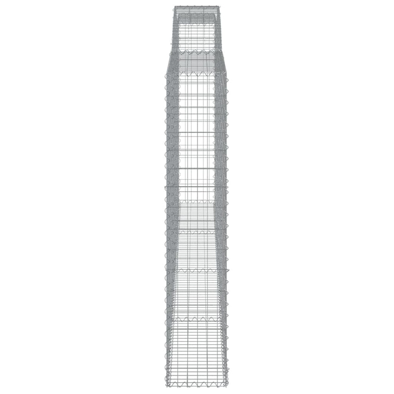 vidaXL 7 db íves horganyzott vas gabion kosár 400x30x160/180 cm